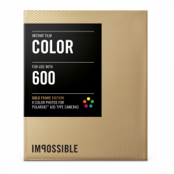 Impossible Instant Color Film with Gold Frames for Poloaroid 600 Type Cameras - 3.5 x 4.2 in.