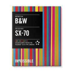 Impossible Instant Black and White Film with Hard Color Frames for Polaroid SX-70 Type Cameras - 3.5x4.2 Past Date Special 