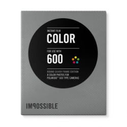 Impossible Instant Color Film with Silver Round Frames for Polaroid 600 Type Cameras - 3.5x4.2