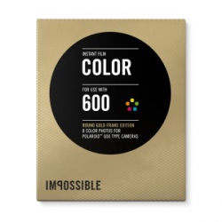 Impossible Instant Color Film with Gold Round Frames for Polaroid 600 Type Cameras - 3.5x4.2 
