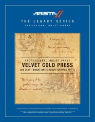 Arista-II Legacy Series Velvet Cold Press 300gsm Inkjet Paper 16x20/50 Sheets