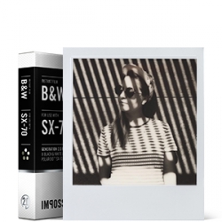 Impossible Instant B&W Film 2.0 with White Frames for Polaroid SX-70 Type Cameras - 3.5x4.2