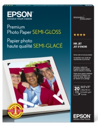 product Epson Premium Photo Paper Semi-Gloss Inkjet Paper - 251gsm 8.5x11/20 Sheets