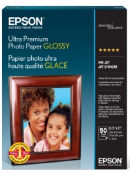 product Epson Ultra Premium Photo Glossy Inkjet Paper - 297gsm 8.5x11/50 Sheets