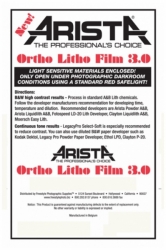Arista Ortho Litho Film 3.0 - 4.9x6.9/50 Sheets - For 5x7 Film Holders