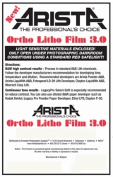 product Arista Ortho Litho Film 3.0 - 5x7/100 Sheets
