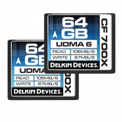Delkin Devices 64GB Compact Flash CF 700X UDMA 6 Memory Card - 2 Pack