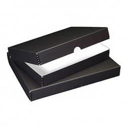 Lineco 11 x 14 x 1.75 inch Folio Metal-Edge Storage Box - Black