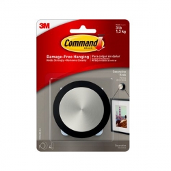 3M Command™ Decorative Brushed Nickel Round Knob For Picture Hanging 
