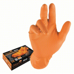 BDG Grippaz Nitrile Orange Gloves Extra Large - 50 Pack