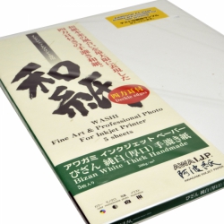 Awagami Bizan White Thick Handmade 300gsm Fine Art Inkjet Paper A3+/5 Sheets
