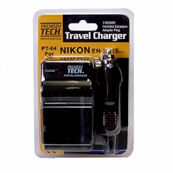 Premium Tech Travel Charger PT-63 (for Nikon EN-EL14 Battery)