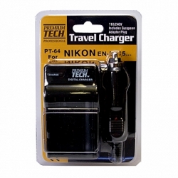 Premium Tech Travel Charger PT-64 (for Nikon EN-EL15 Battery)