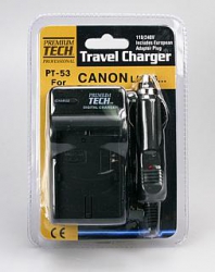 Premium Tech Travel Charger PT-53 (for Canon LP-E6 Battery)