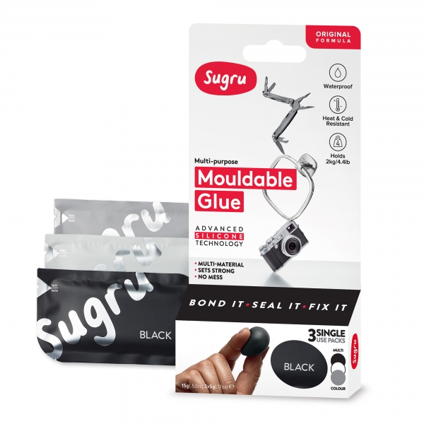 Sugru Original Mouldable Glue - Black, White, Gray 3 Pack