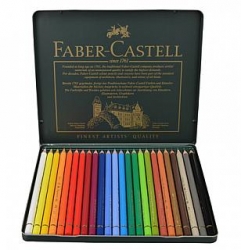 Faber Castell Polychromos Color Pencil Set - 24 Pencils in Metal Tin