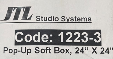 JTL Pop Up Soft Box 24"x24"