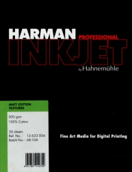 Harman by Hahnemuhle Cotton Textured Matt 300gsm Fine Art Inkjet Paper 11x/17/30 Sheets
