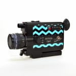Rhonda CAM Super 8 Film Camera Black and Teal Chevron