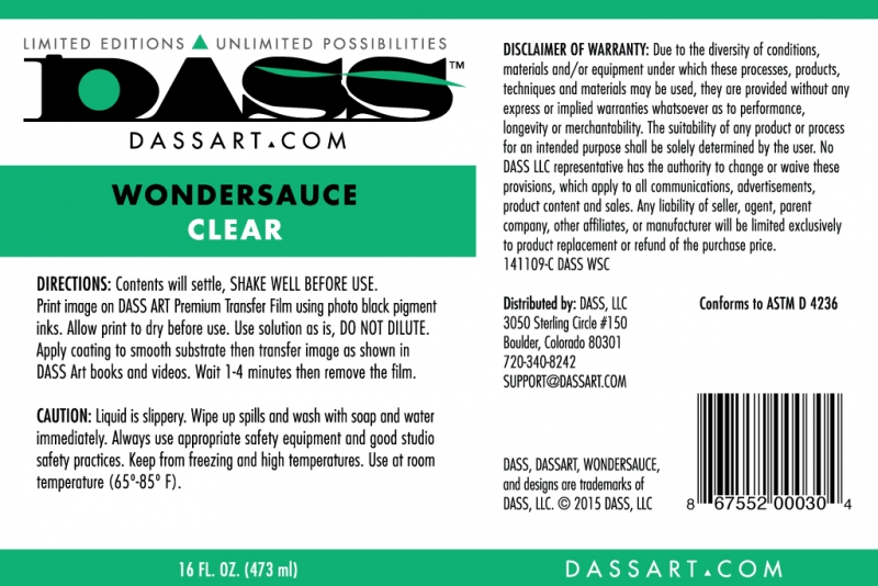 DASS ART WonderSauce Clear - 16 oz.