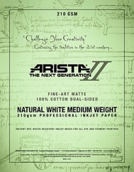Arista-II Fine Art Natural Cotton Matte Inkjet Paper - 210gsm 44 in. x 50 ft. Roll