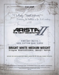 Arista-II Fine Art Bright White Cotton Matte Inkjet Paper - 210gsm 11x17/20 Sheets