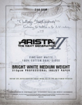 Arista-II Fine Art Bright White Cotton Matte Inkjet Paper - 210gsm 24 in. x 10 ft. Roll