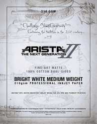 Arista-II Fine Art Bright White Cotton Matte Inkjet Paper - 210gsm 44 in. x 50 ft. Roll