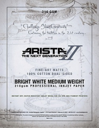 Arista-II Fine Art Bright White Matte Cotton Inkjet Paper - 210gsm 60 in. x 50 ft. Roll