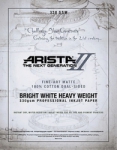 Arista-II Fine Art Bright White Cotton Matte Inkjet Paper - 330gsm 8.5x11/20 Sheets