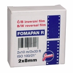 Foma Fomapan R100 Black and White Reversal Film 2x8mm - Double 8 Standard 10 meters