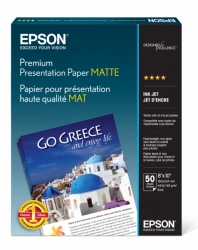 Epson Premium Presentation Matte Inkjet Paper (Borderless) 8x10/50 sheets (formerly known as Epson Matte Paper Heavyweight)
