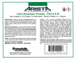 Arista Powder A&B Litho Developer - 1 Gallon
