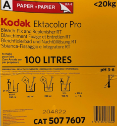 Kodak Ektacolor RA Bleach Fix and Replenisher A to Make 100 Liters 