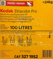 Kodak Ektacolor RA Bleach Fix and Replenisher B to Make 100 Liters 