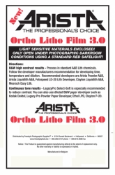 Arista Ortho Litho Film 3.0 - 3.9x4.9/100 Sheets - For 4x5 Film Holders