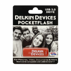 product Delkin USB 3.0 Flash Drive 128GB PocketFlash 