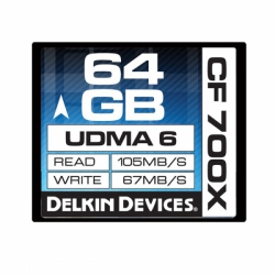 Delkin Devices 64GB Compact Flash (CF) Memory Card - 700X UDMA 6
