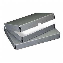Lineco 16 x 20 x 1.75 inch Folio Metal-Edge Storage Box - Gray