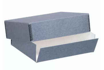 Lineco 22 x 30 x 3 in. Folio Metal-Edge Storage Box - Blue Gray