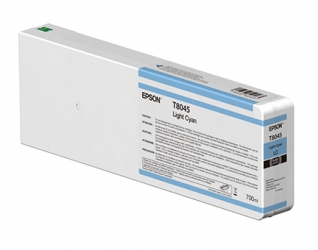 Epson UltraChrome HD Light Cyan Ink Cartridge (T804500) for P Series Printers - 700ml