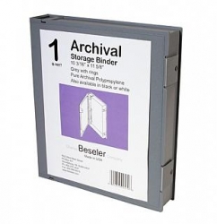 Besfile Archival Storage Binder with Rings - Grey